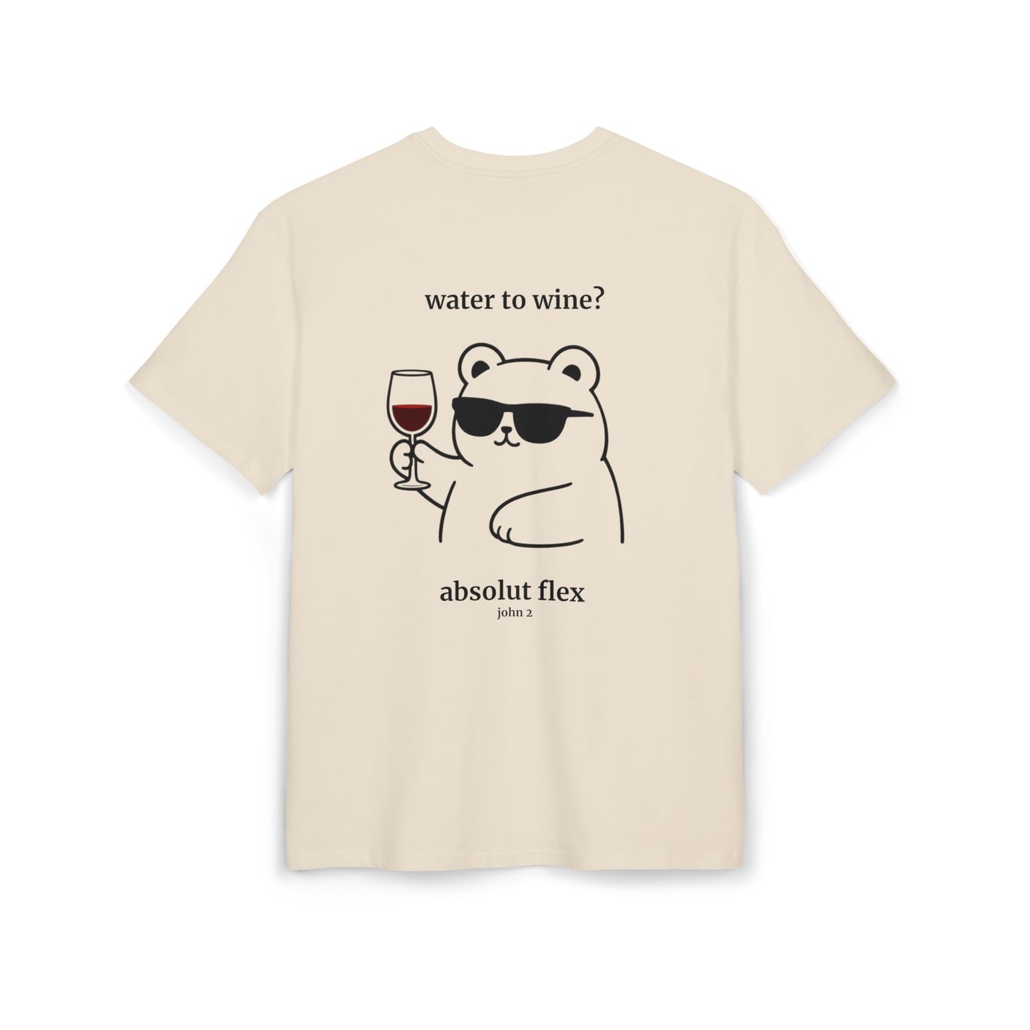 Christian t-shirt with a funny water to wine design