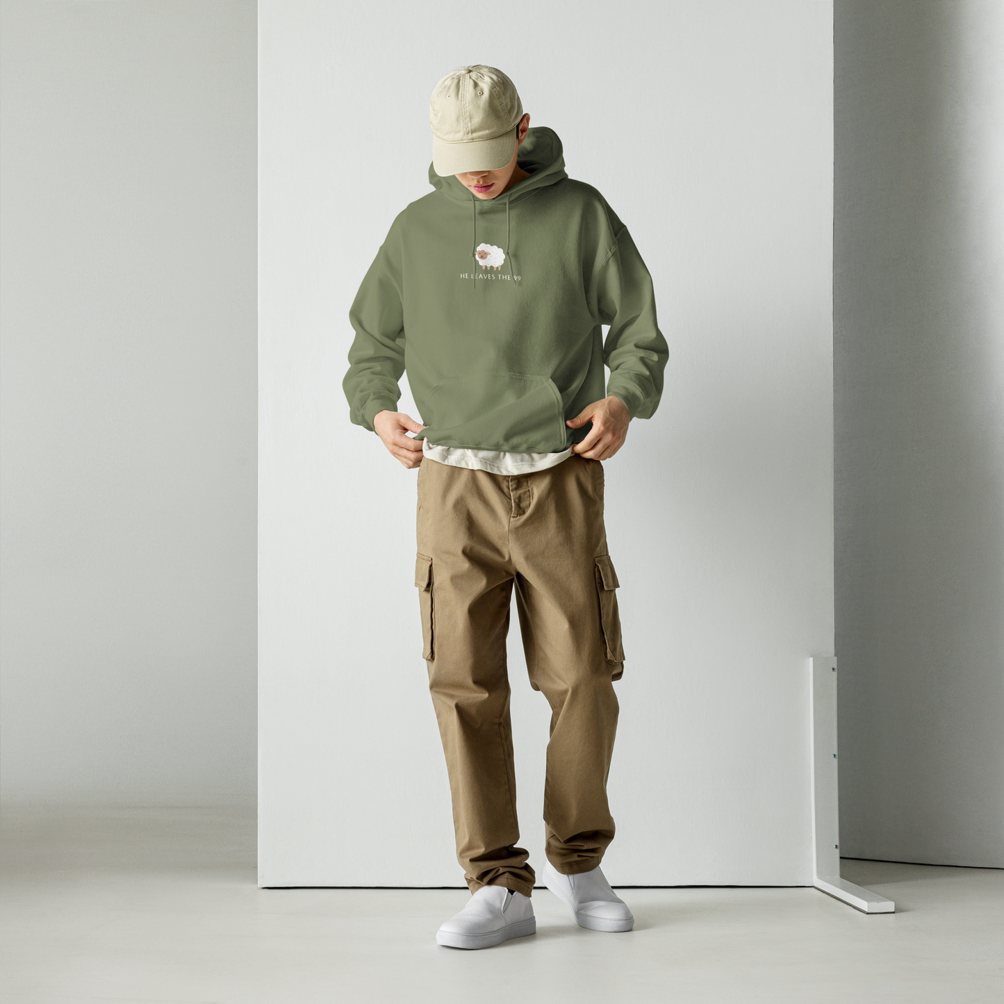 Christian hoodie He Leaves the 99 design