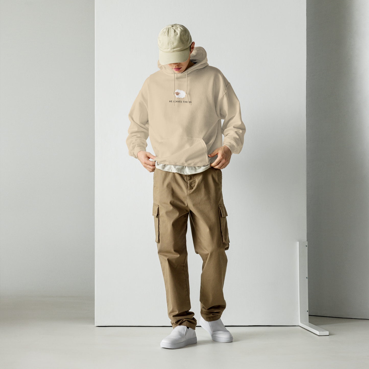 Christian hoodie He Leaves the 99 design