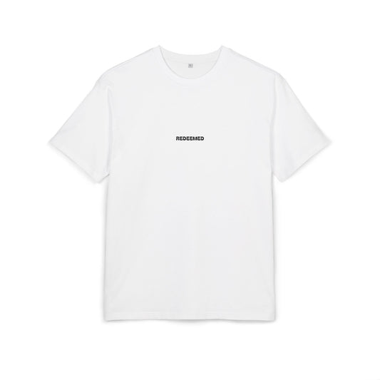 Christian t-shirt with a simplistic look and REDEEMED design