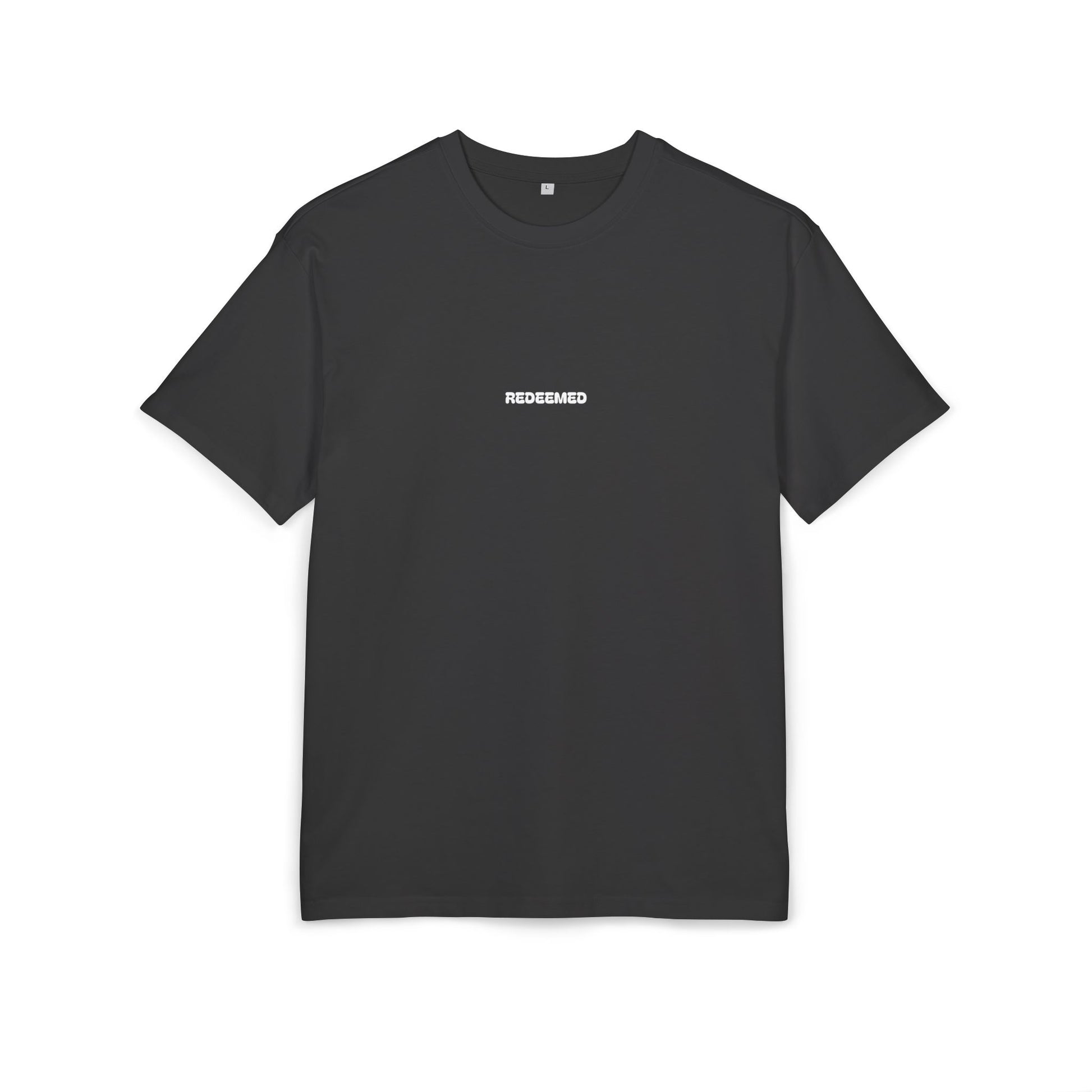 Christian t-shirt with a simplistic look and REDEEMED design