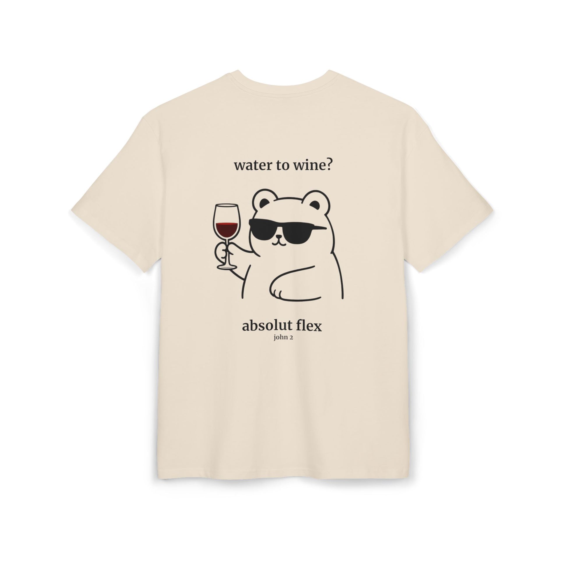 Christian t-shirt with a funny water to wine design