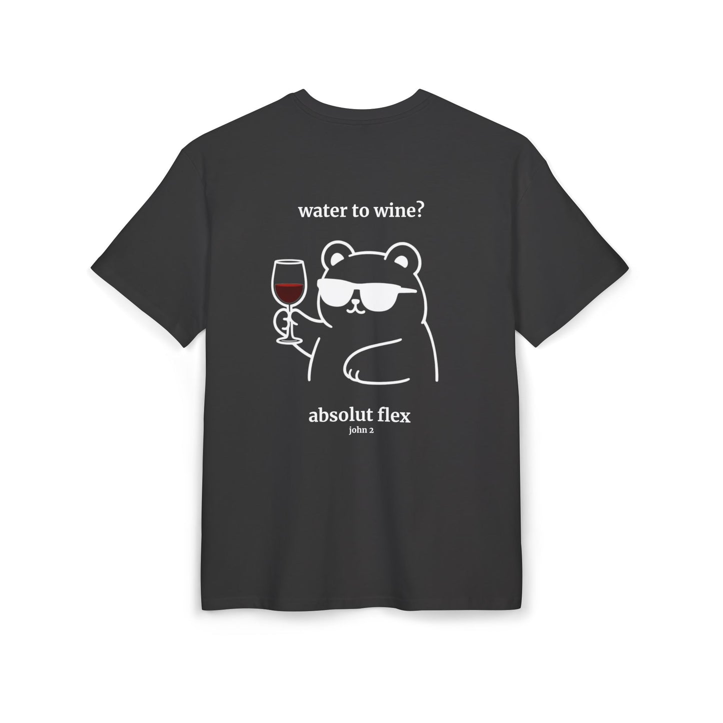 Christian t-shirt with a funny water to wine design