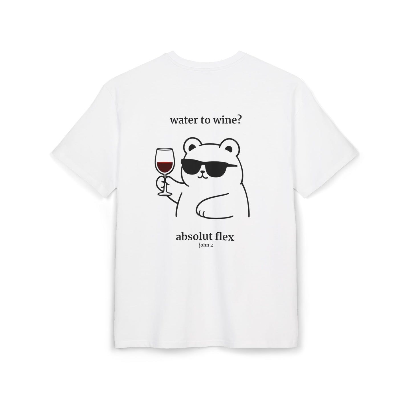 Christian t-shirt with a funny water to wine design