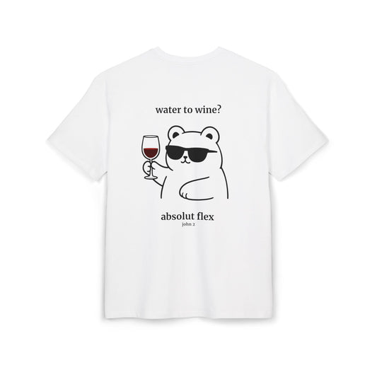 Christian t-shirt with a funny water to wine design