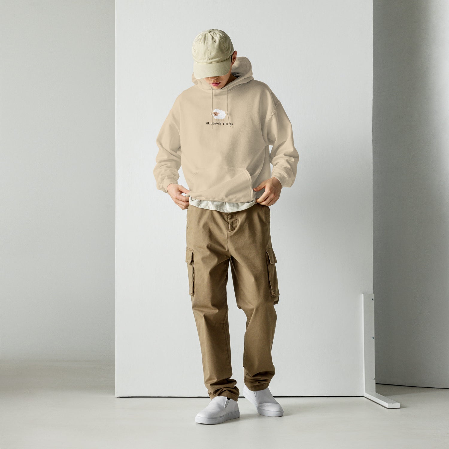 Christian hoodie He Leaves the 99 design